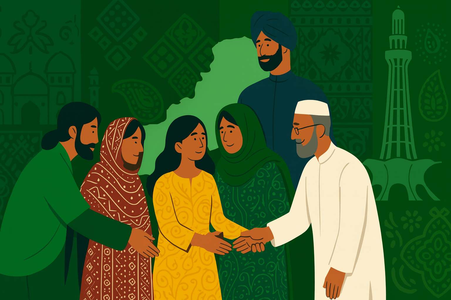 Students standing together showing unity